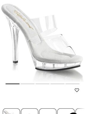 Clear Double-Strap Platform Mule Heels in White